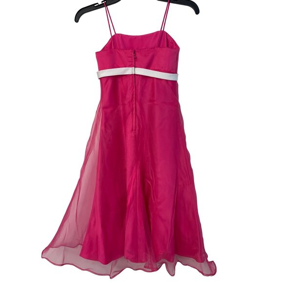 Girls Youth Alfred Angelo Fuchsia Formal Dress Size 10  A-Line Bridesmaid 7248 - Picture 2 of 5